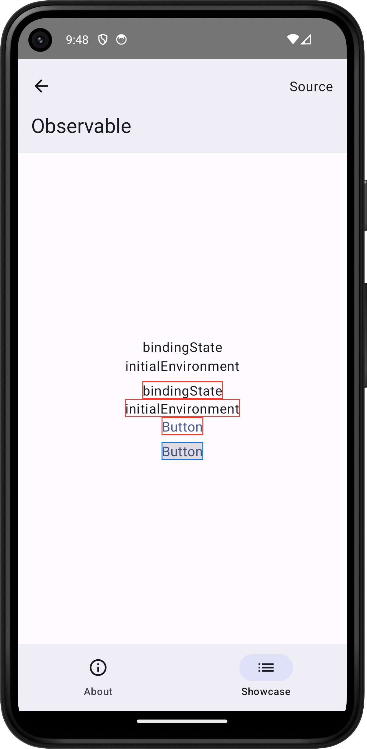 Android screenshot for Observable component (light mode)