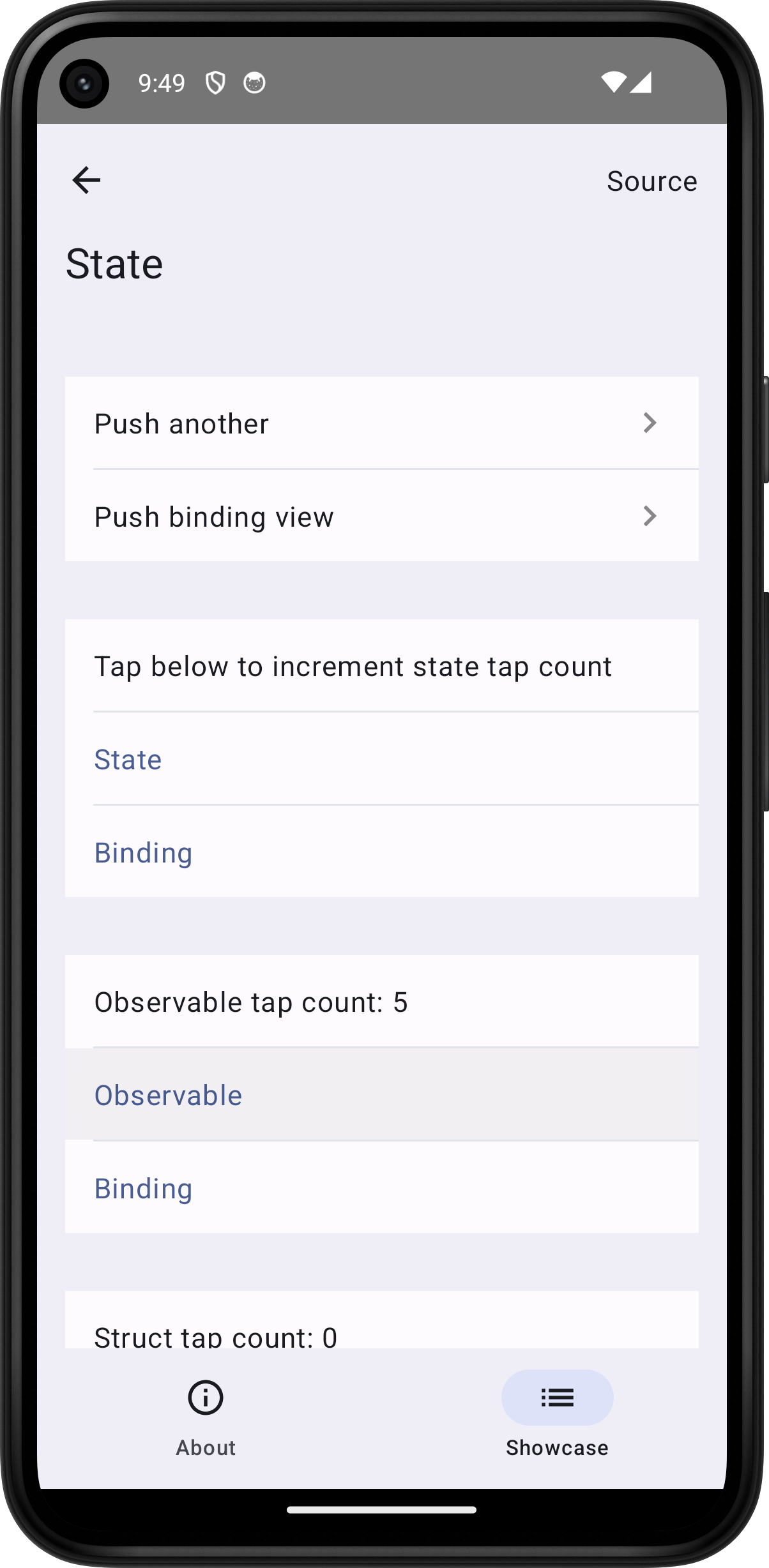 Android screenshot for State component (light mode)