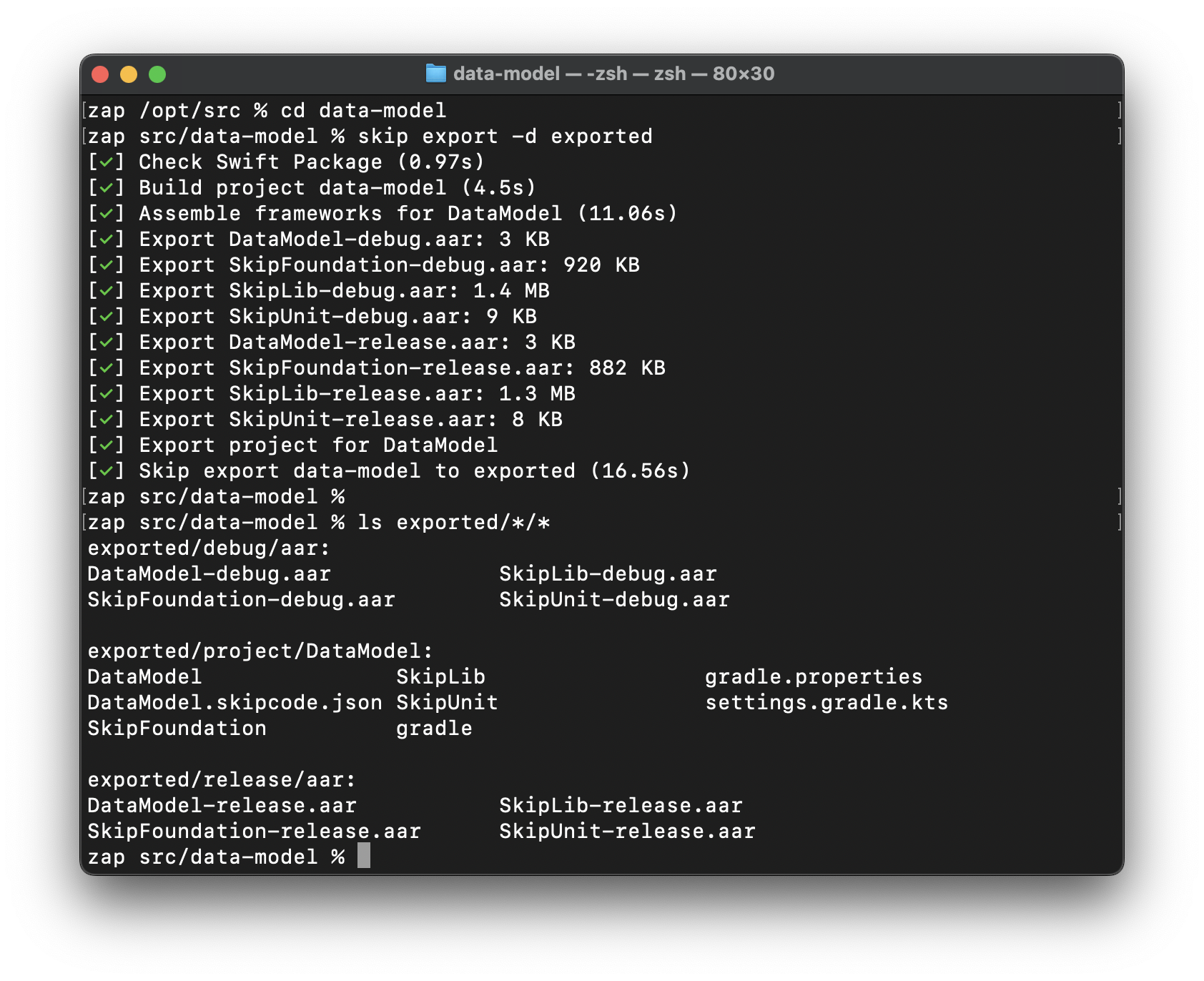 Framework Export Screenshot